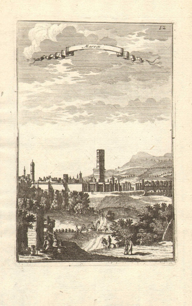 MARRAKECH. View of Morocco City (Marrakesh) 'Marock'. Minarets. MALLET 1683